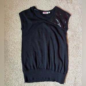 C&A clockhouse - sleeveless sequin top - black
